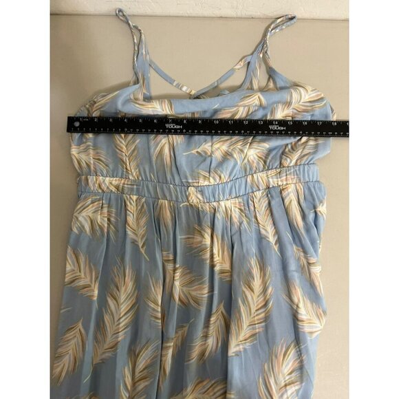 Torrid Sz 00 (US 10 M/L) Light Blue Midi Feather Print Tie Waist Sundress - Picture 8 of 8